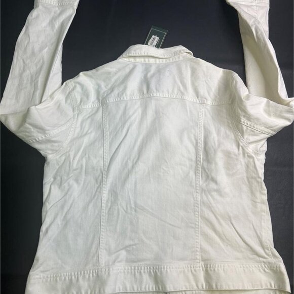 LRL Lauren Jeans Co. Ralph Lauren White Denim Zip Front Jacket - Picture 2 of 4